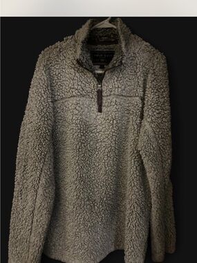 True Grit Men's Light Gray Sherpa Half-Zip Pullover